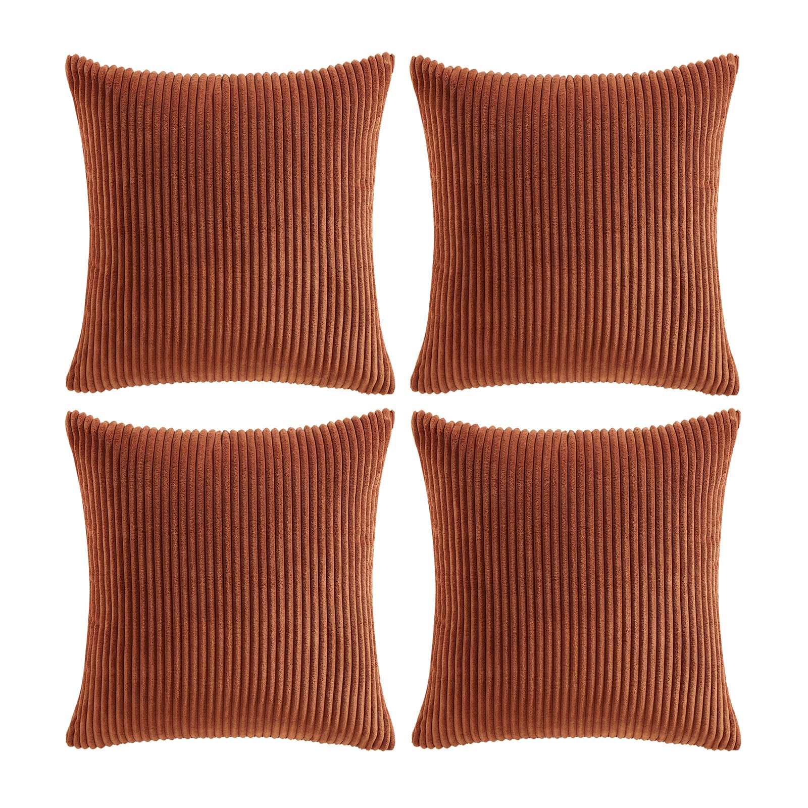 Fancy Homi Set Of 4 Rust Decorative Throw Pillow Covers 18X18 Inch For Couch Bed Sofa Bedroom, Aesthetic Modern Boho Home Decor,