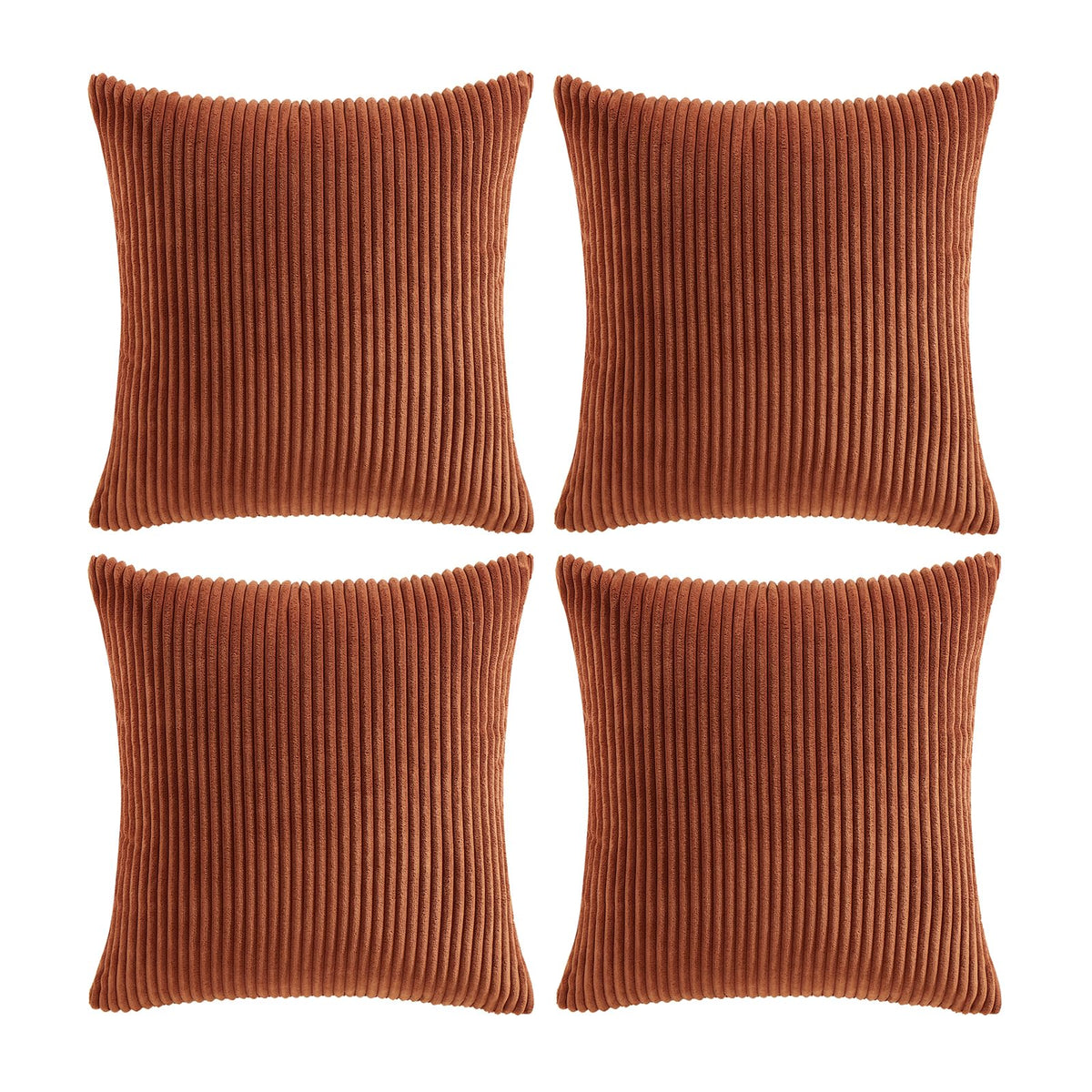 Fancy Homi Set Of 4 Rust Decorative Throw Pillow Covers 18X18 Inch For Couch Bed Sofa Bedroom, Aesthetic Modern Boho Home Decor,