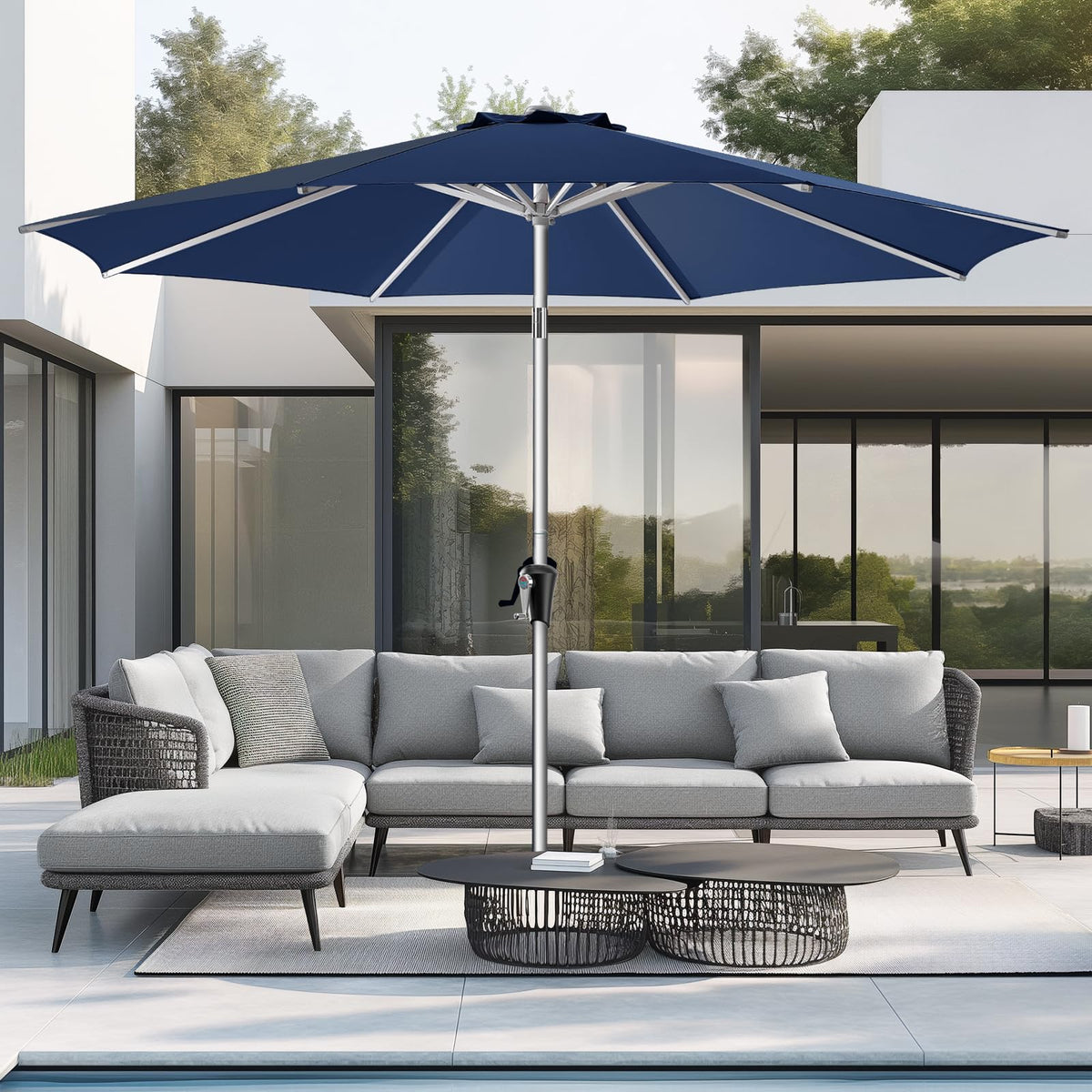 Homshade 10Ft Outdoor Patio Umbrella - Market Table Aluminum Umbrella, 5-Year Fade Resistant - Upf50+ Uv Protection With Push Bu