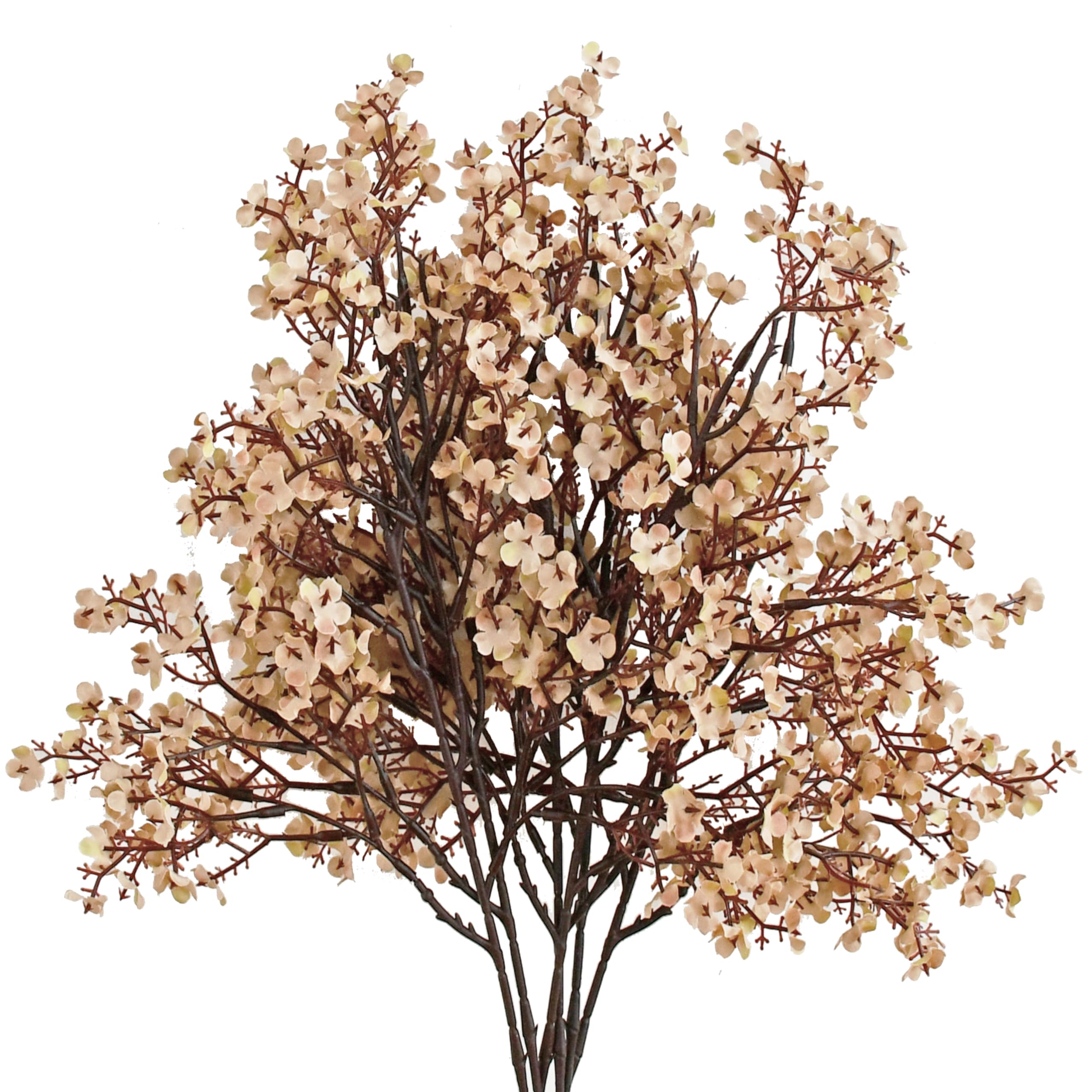 Mandys 6pcs Light Brown Artificial Flowers Silk Fall Flowers Babys Breath Gypsophila 18.7 for Home Kitchen Decor