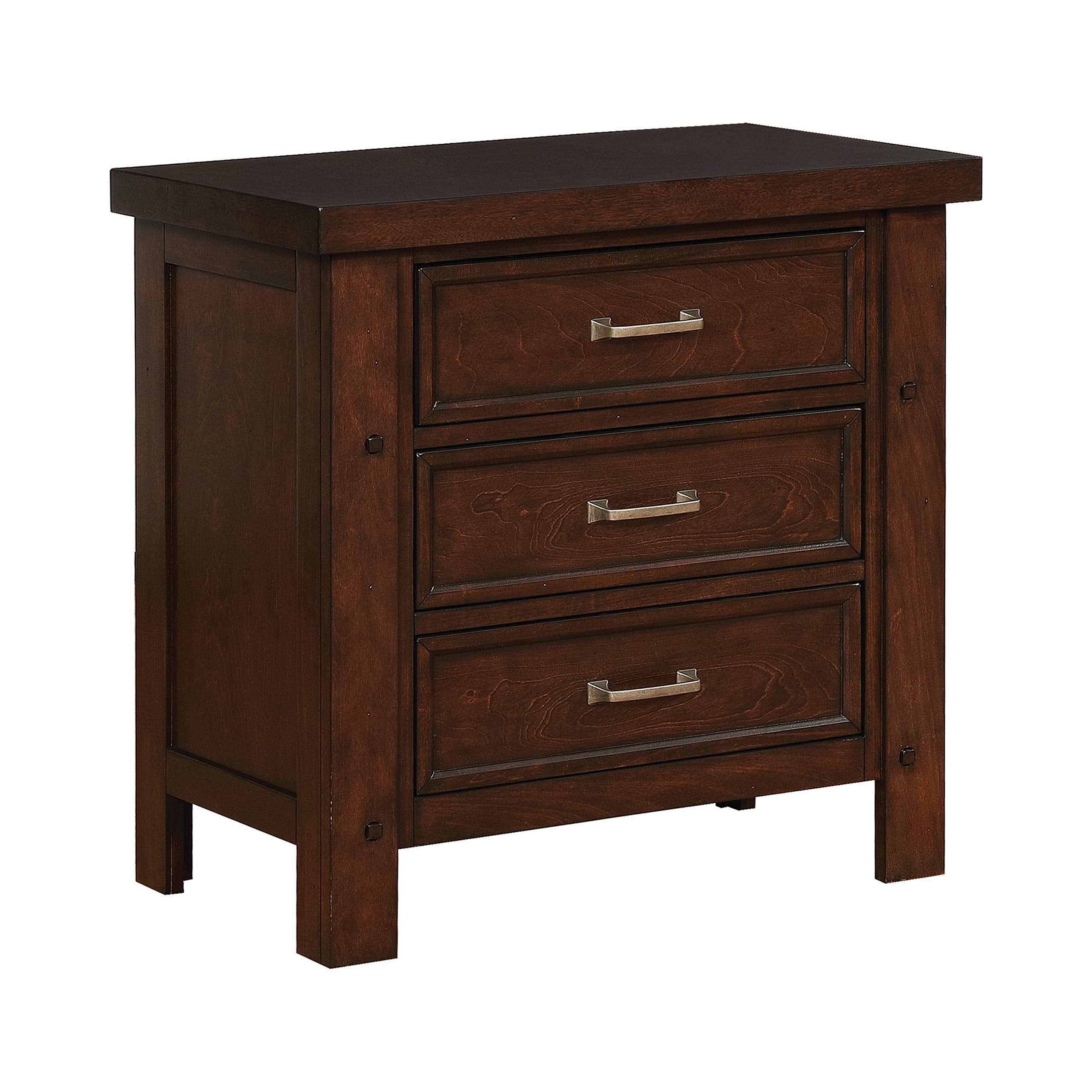 Coaster Furniture Barstow 3-Drawer Rectangular Pinot Noir Nightstand 28&quot; D x 17&quot; W x 29.75&quot; H Brown 206432