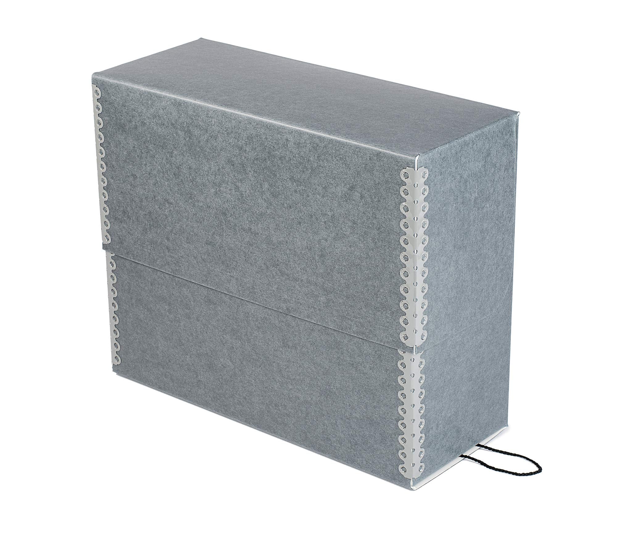Lineco Archival Document Storage Box With Metal Edge, Acid-Free Gray Boxboard, Organize Files, Prints, Photos At Home, Letter-Si