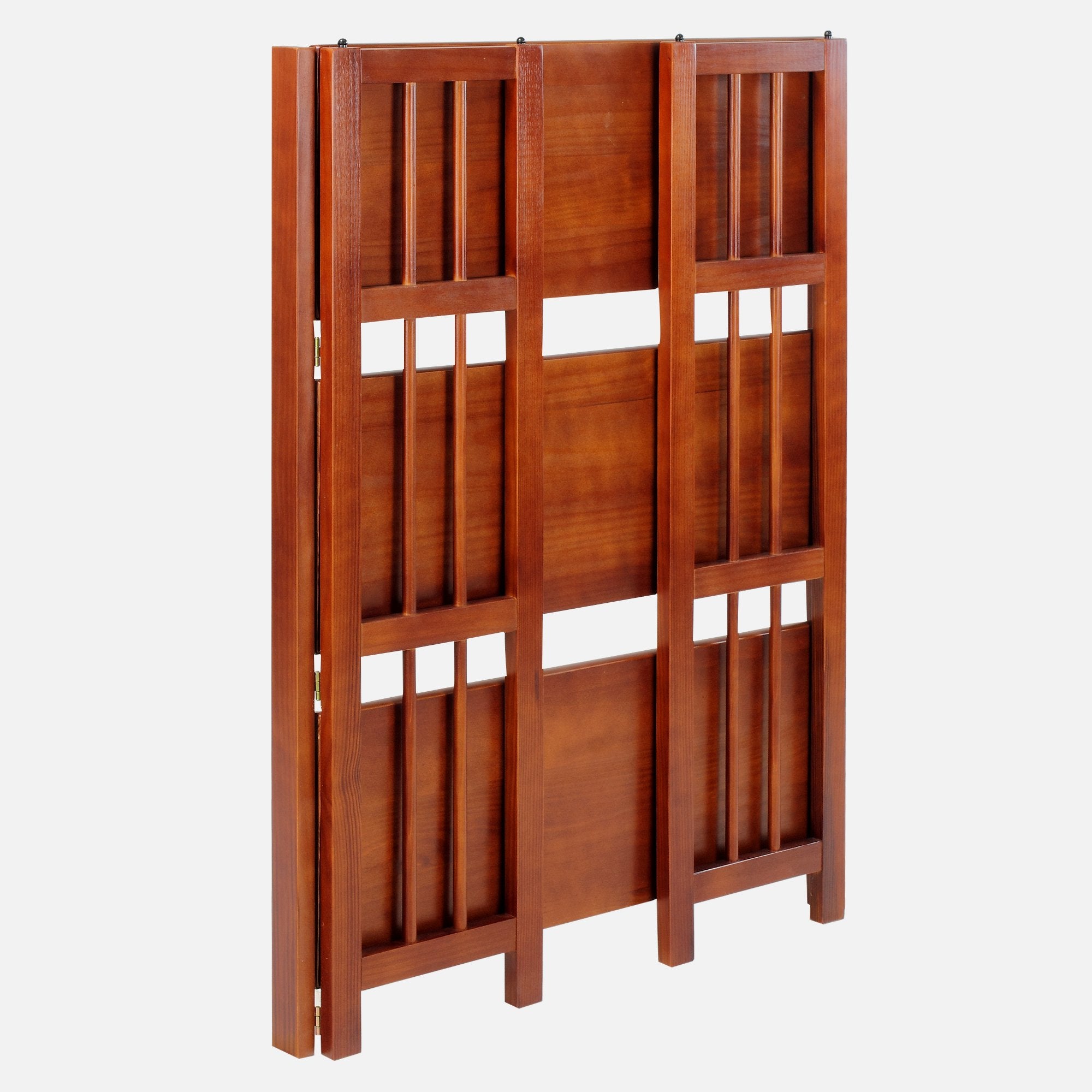 Casual Home 3-Shelf Folding Stackable Bookcase (27.5&quot; Wide)-Walnut