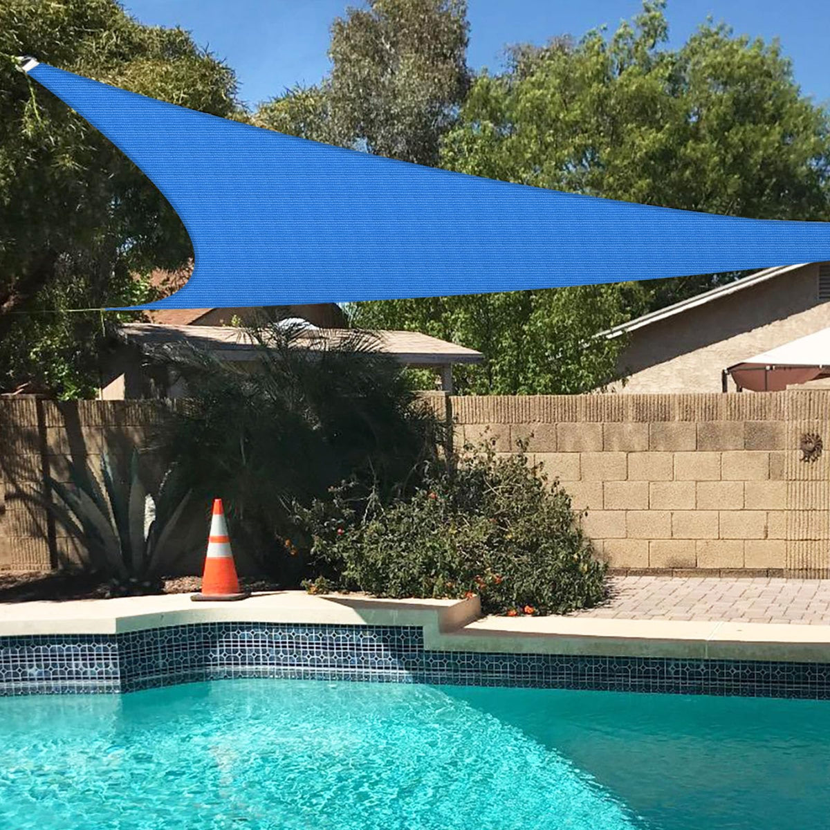 Tang 13'X21'X25' Sun Shade Sail Right Triangle Permeable Canopy Uv Block Shade Cloth Heavy Duty Fabric For Patio Outdoor Backyar