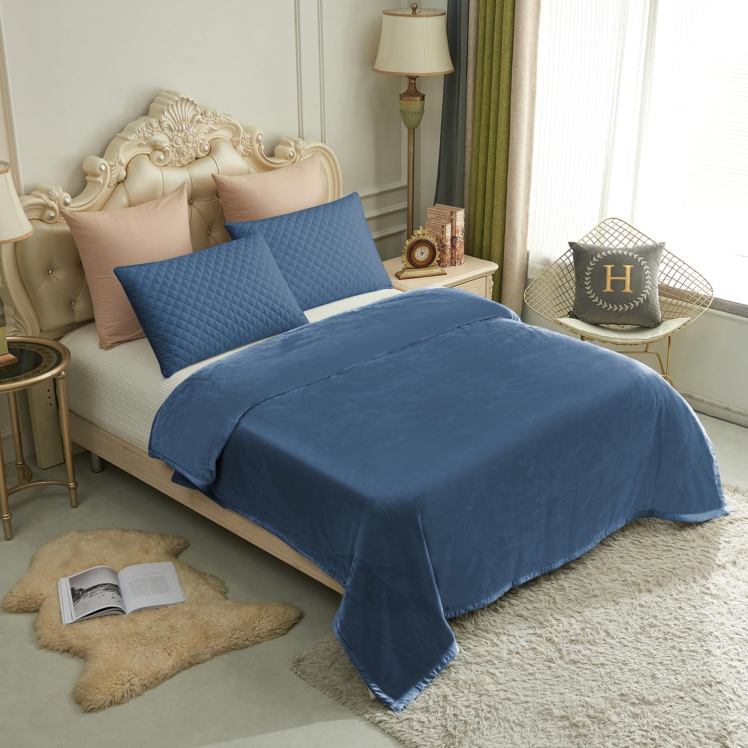 Jyk Fleece Plush Blanket 4.4 Lb, 1 Ply, Korean Mink Blanket King 87' X 95' - Super Soft And Warm, Lightweight And Cozy Fuzzy S