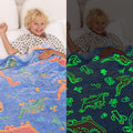 inhand Glow in The Dark Blanket Dinosaur Gift Toys for Kids Boys Girls Fluffy Cozy Dinosaur Fleece Kids Blanket Birthday Christm