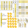 Spakon 72 Pcs Duck Pens Gifts Sets Include Yellow Duck Lanyard Inspirational Key Chains Cute Duck Ballpoint Pen Resin You'Re Awe