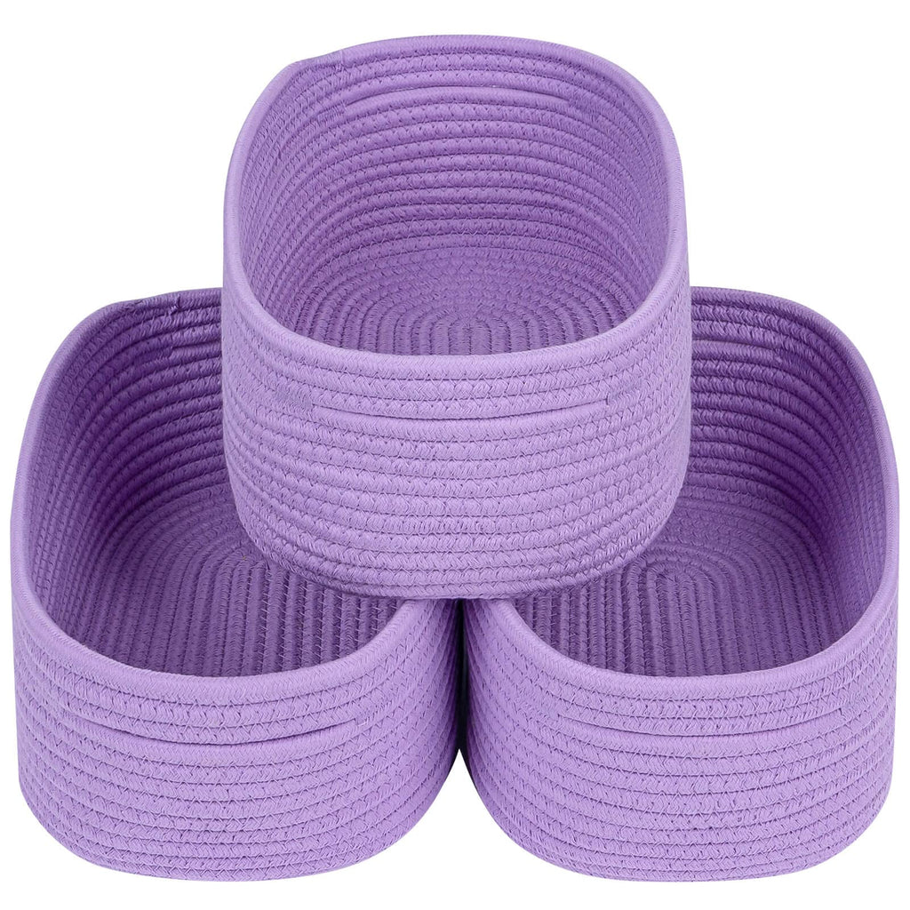 CubesLand Baby Girls Organizer Storage Basket Cubes Bins for Nursery,Small Purple Basket Organizing Cute Baskets Dog Toy Basket,