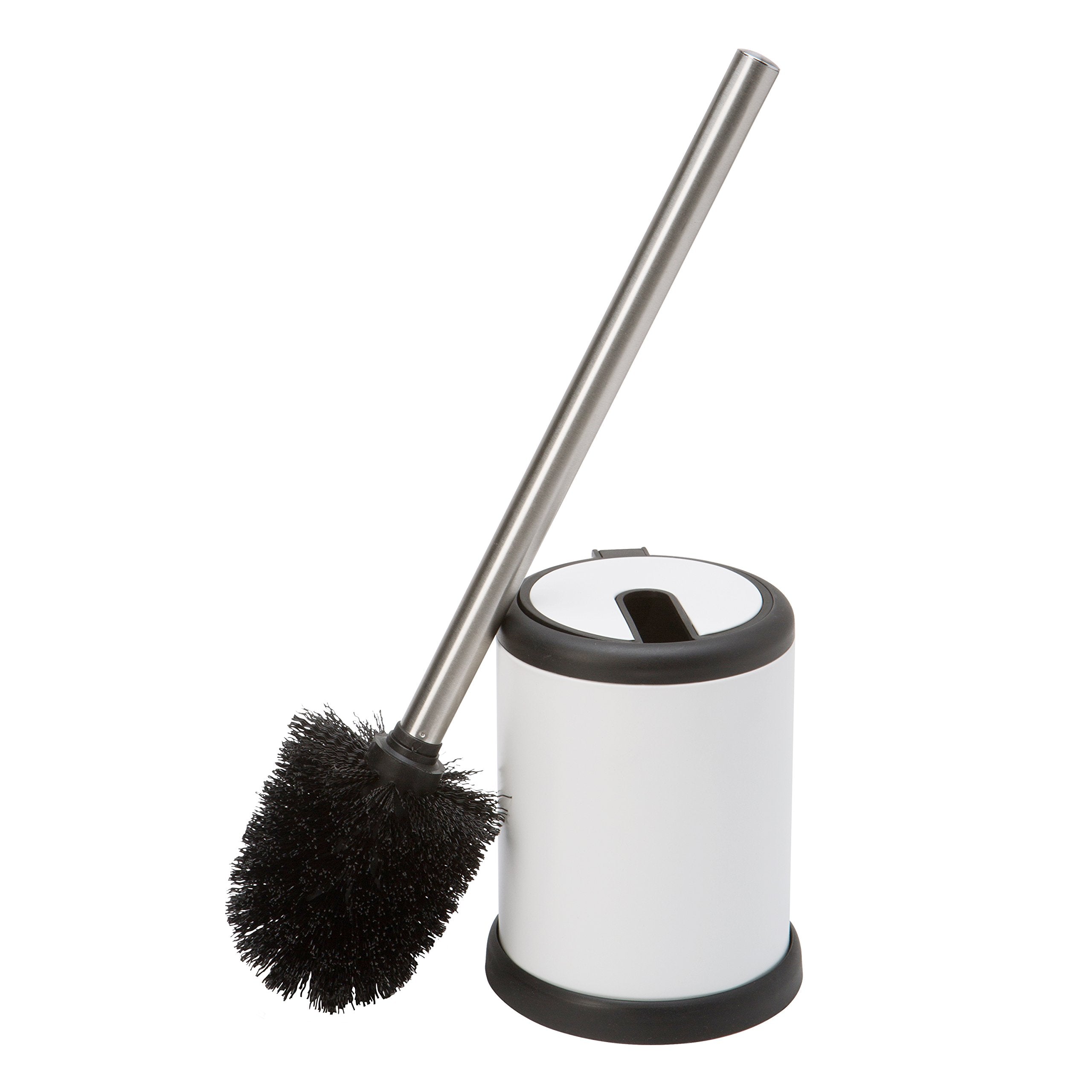 Bath Bliss Toilet Brush and Holder | Self Closing Lid | 360 Degree Brush Head | Bathroom Cleaning | Compact Size | Storage and O