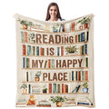 Cujuyo Book Lover Gifts For Women Men Blanket 50'X40' - Librarian Gifts Throw - Book Club Gifts For Reading Lovers Bookish - L