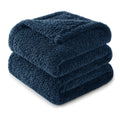 Exclusivo Mezcla Navy Blue Fleece Blanket For Couch, Soft And Cozy Queen Blankets For Women, Suitable For All Seasons, 90X90 Inc