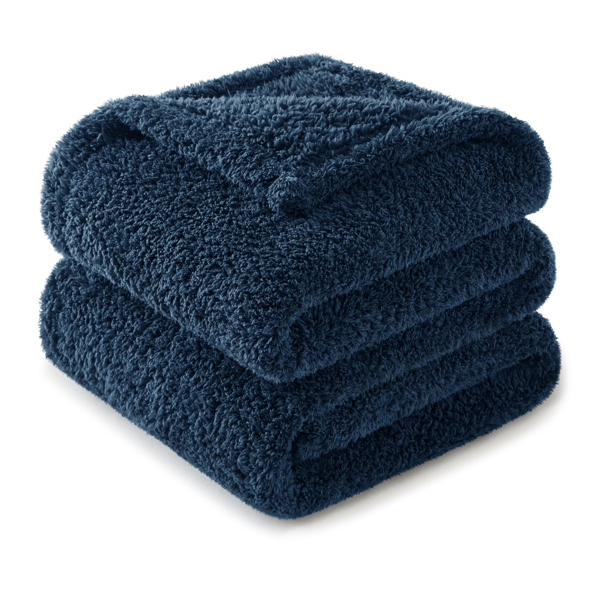 Exclusivo Mezcla Navy Blue Fleece Blanket For Couch, Soft And Cozy Queen Blankets For Women, Suitable For All Seasons, 90X90 Inc