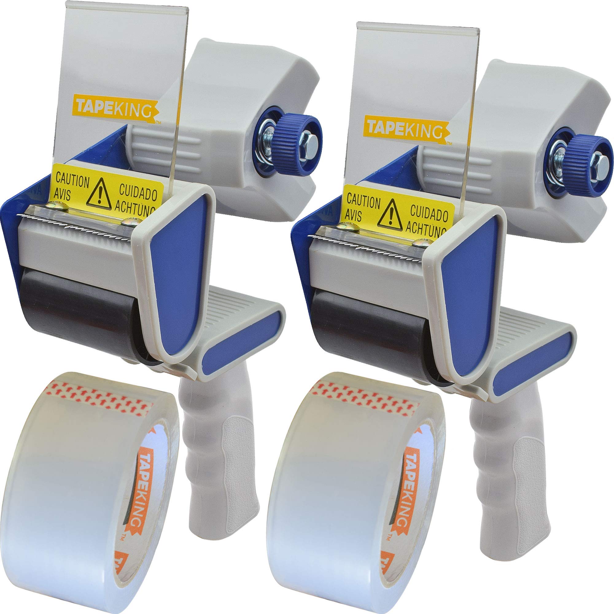 Tape King Packing Tape Dispenser Gun - Handheld Tape Gun W/ 2-Inch-Wide Clear Packaging Tape And Bonus Roll - Shipping Tape For