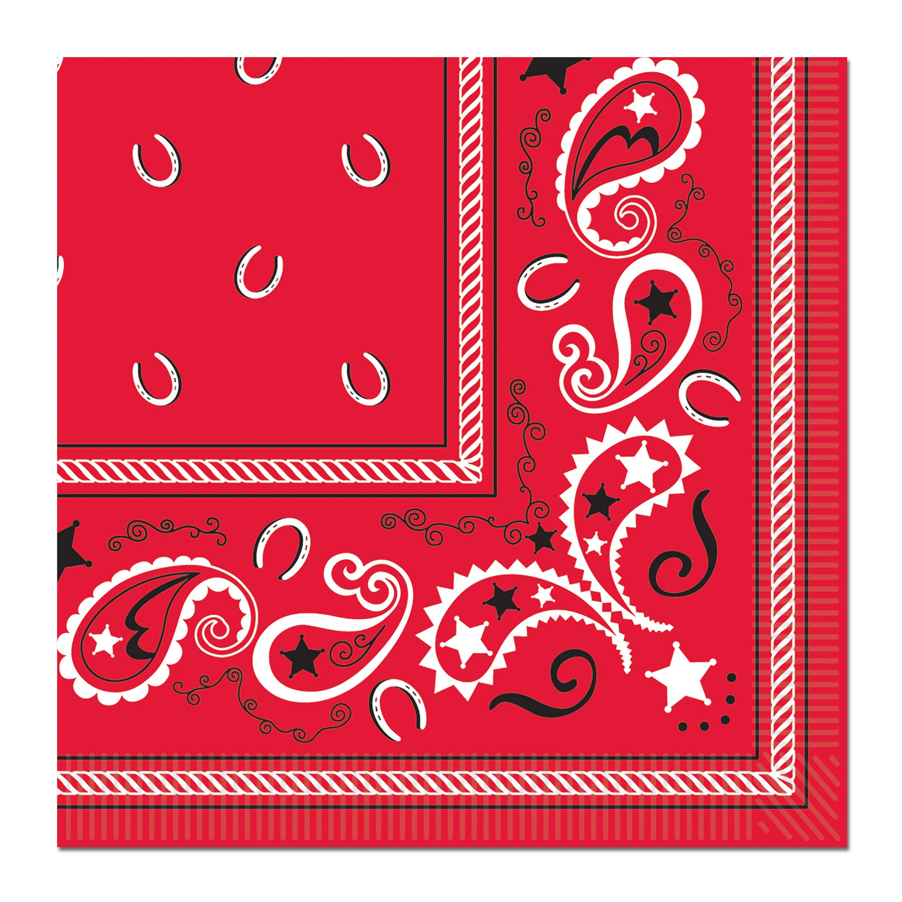 Beistle Red Bandana Luncheon Napkins 16 Count