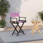 Casual Home 220-02/021-22 Director Chair 24" - Counter Height Blackframe/Pink Canvas