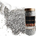 HappyFiller Decorative Crushed Silver Glass Sand Pearlized Gravel Reflective Pebble Stone 1.3 Pound(1.5 Cup) for Resin Arts,Home