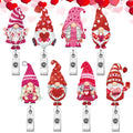 Xunyee 8 Pcs Gnome Valentine'S Day Badge Reel Retractable Acrylic Glitter Holiday Badge Reels Retractable Cute Name Id Holiday H
