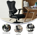 Flash Furniture Kale High Back Designer Black Mesh Executive Swivel Ergonomic Office Chair with Adjustable Arms