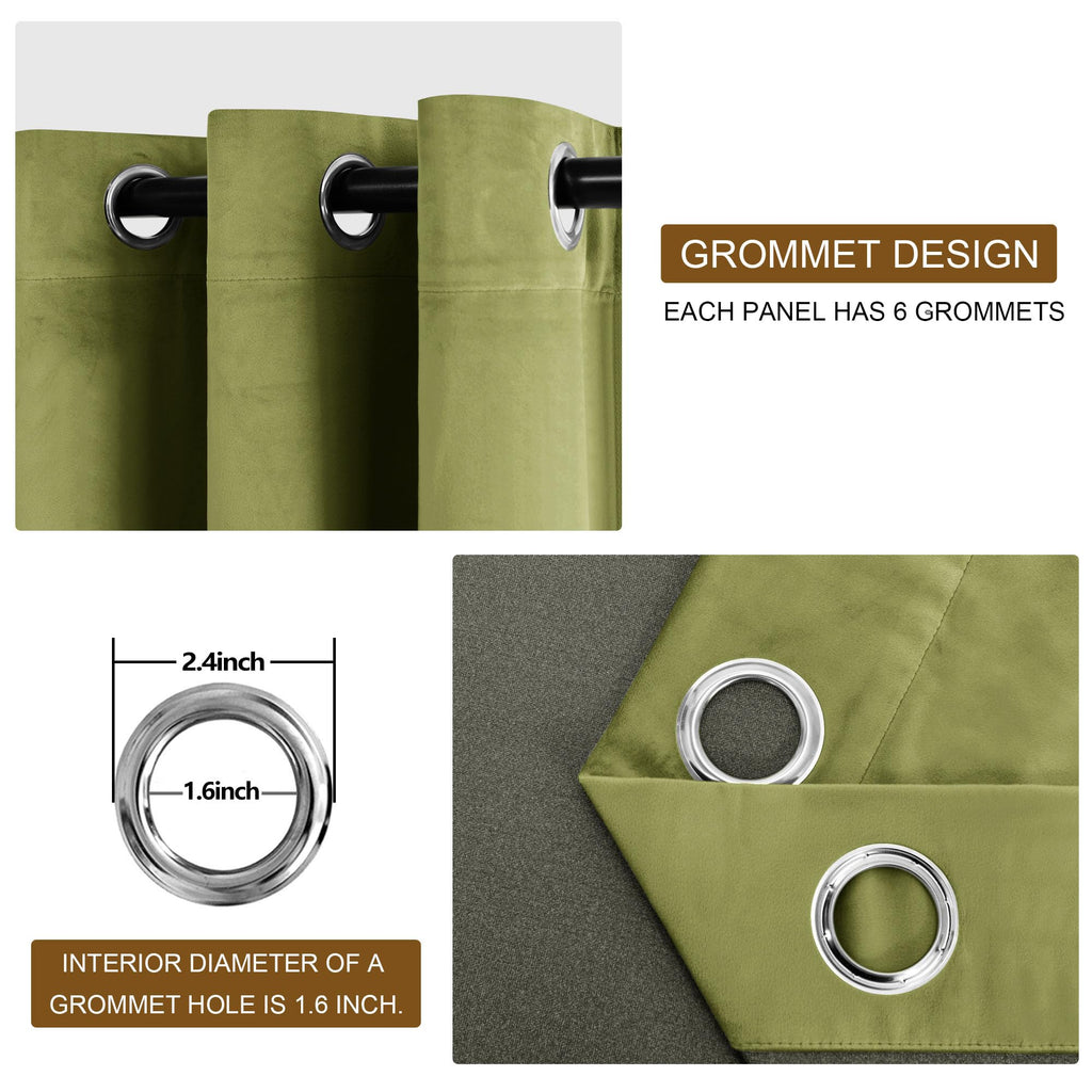 Dwcn Velvet Curtains - Super Soft Velvet Drapes For Bedroom Bundleable Room Darkening Heat Block Out Noise Absorb Curtain Panels