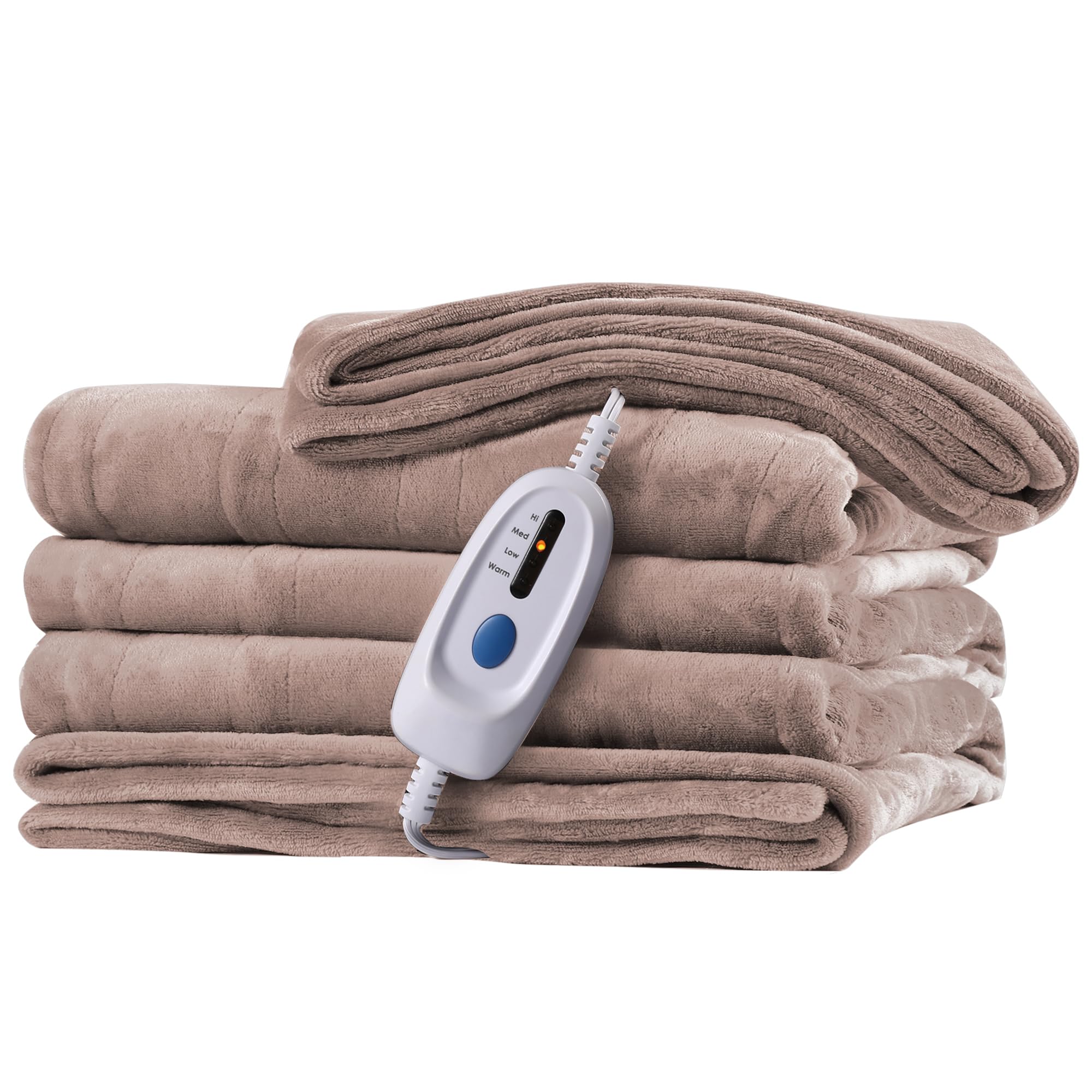 Mcjaw Electric Heated Blanket 72'X 84' Full Size, 4 Heating Levels And 10 Hours Auto Off, Lightweight And Breathable - Linen