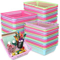 Zhehao 48 Pack Classroom Storage Baskets Large Paper Baskets Bulk, Colorful