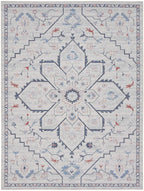 HomeRoots 533069 8 x 10 ft. Oriental Power Loom Washable Area Rug Ivory & Blue