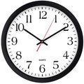 Bernhard Products Black Wall Clock, Silent Non Ticking - 16 Inch Extra Large Quality Quartz Battery Operated Round Easy to Read 