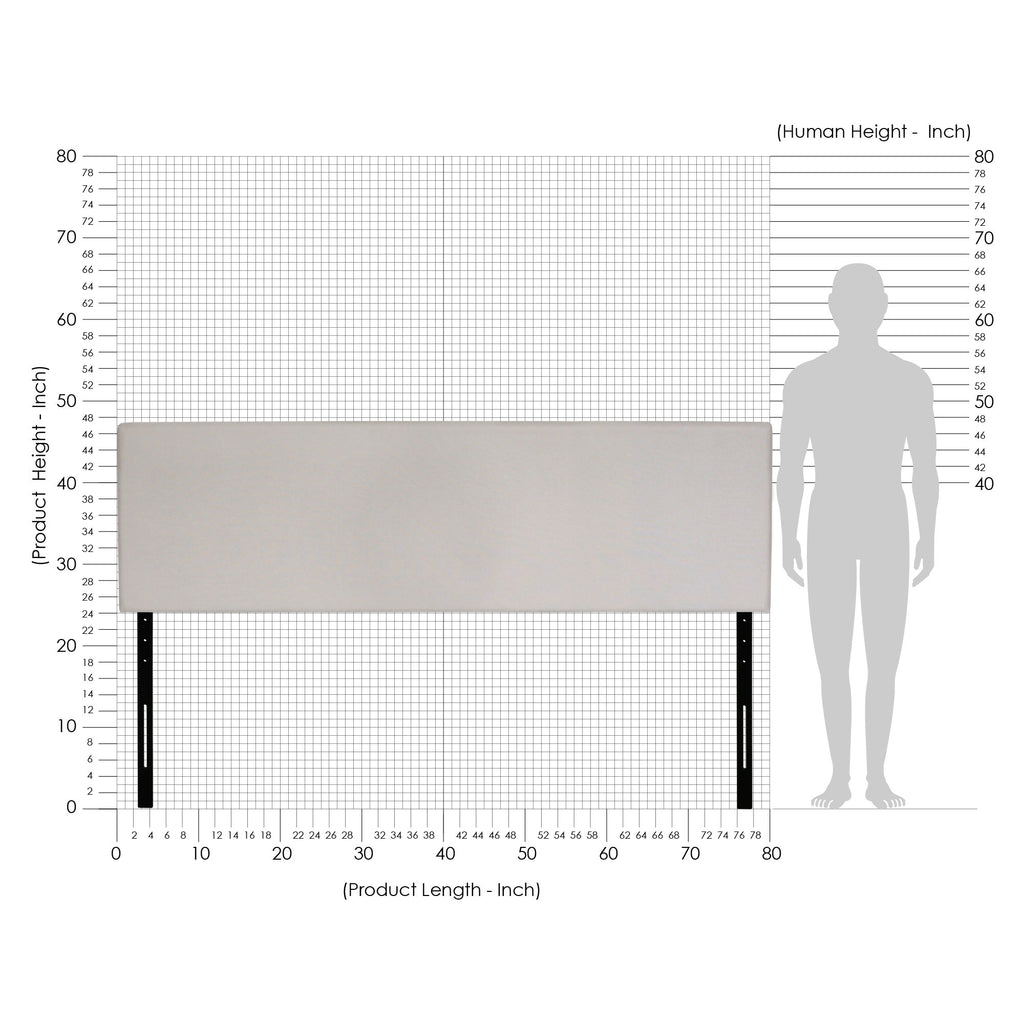 Furinno Roanne Plain Headboard, King, Fog