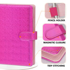 Toplive A5 Notebook Binder 6 Ring Refillable Binder, Pu Leather Planner Binder Personal Budget Binder Organizer Cover With Magne