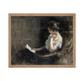 Poster Master Vintage Young Woman Reading Poster - Retro Woman Portrait Print - Minimal Art - Abstract Art - Gift for Men & Wome