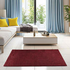 Pet Friendly Solid Color Area Rugs Burgundy - 8' X 10' Rectangle, Indoor, Stain Resistant, Perfect For Living Room, Bedroom, Din