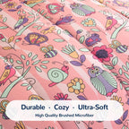 Sleep Zone Comforter Set Bed In A Bag, 7 Pieces Girls, Cattoon Pattern For Kids, Toddlers, Teens, Ultra Soft And Washable (Garde