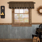 Vhc Brands, Black Star, Cotton, 16X60, Scalloped Valance, Black