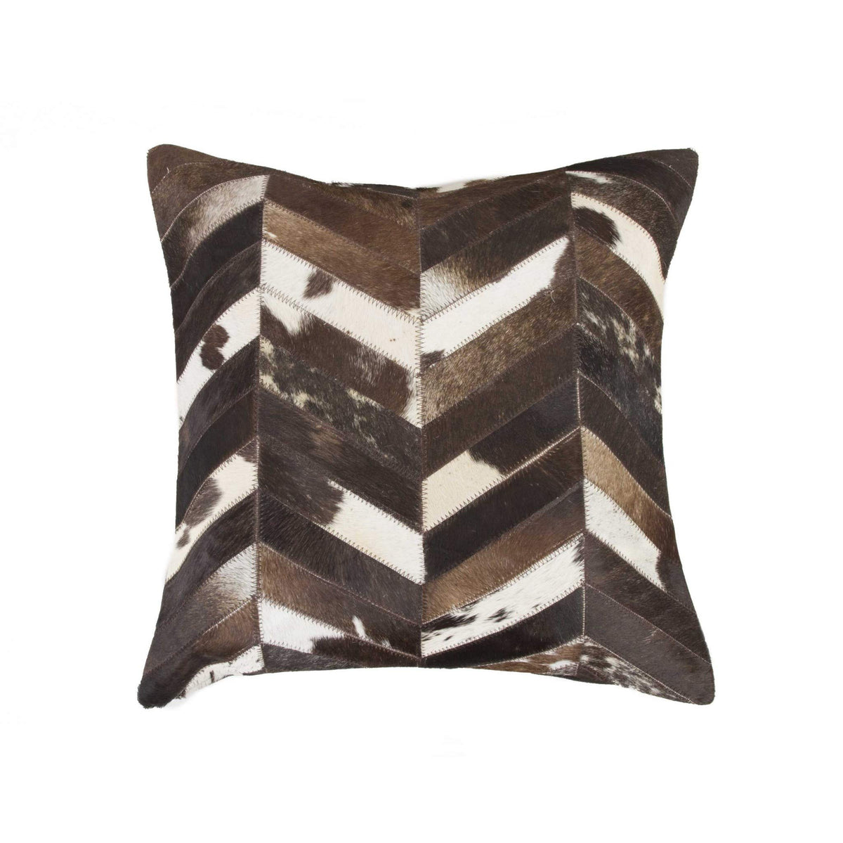 HomeRoots Kitchen Handcrafted Decorative Square Pillow with Hidden Zipper Closure - 18' x 18' x 5', Chocolate and Natural