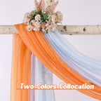Donren Coral Orange Scarf For Party - Luxury Soft Semi Sheer Window Scarf For Wedding (1 Pack,52 X 144 Inch Length)