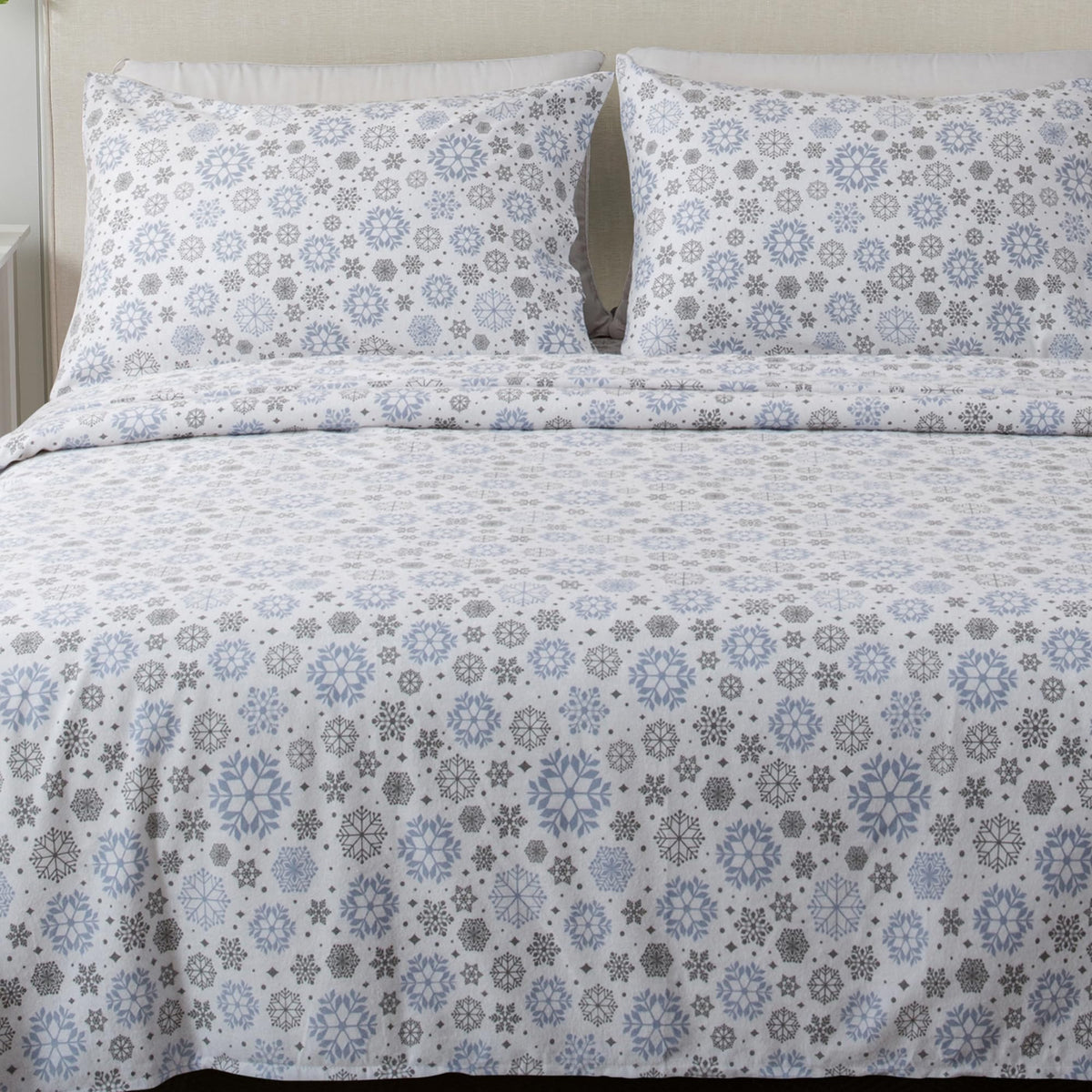 Great Bay Home Flannel Sheet Set California King Size - 100% Turkish Cotton, Double-Brushed, Winter Bed Sheets - Ultra-Soft, Coz