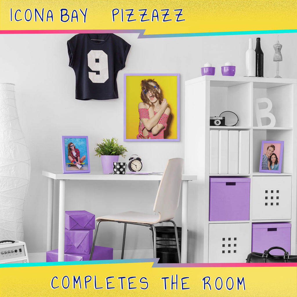Icona Bay 11X14 Picture Frames (Purple, 3 Pack), Colored Solid Wood Scandinavian Style Frames For Photo, Pizzazz Collection