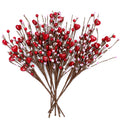 AXYLEX Valentines Day Decorations Gifts Heart Picks - 8 Pcs Artificial Red Berry Flower Stems Heart Shaped Picks for Home, Resta