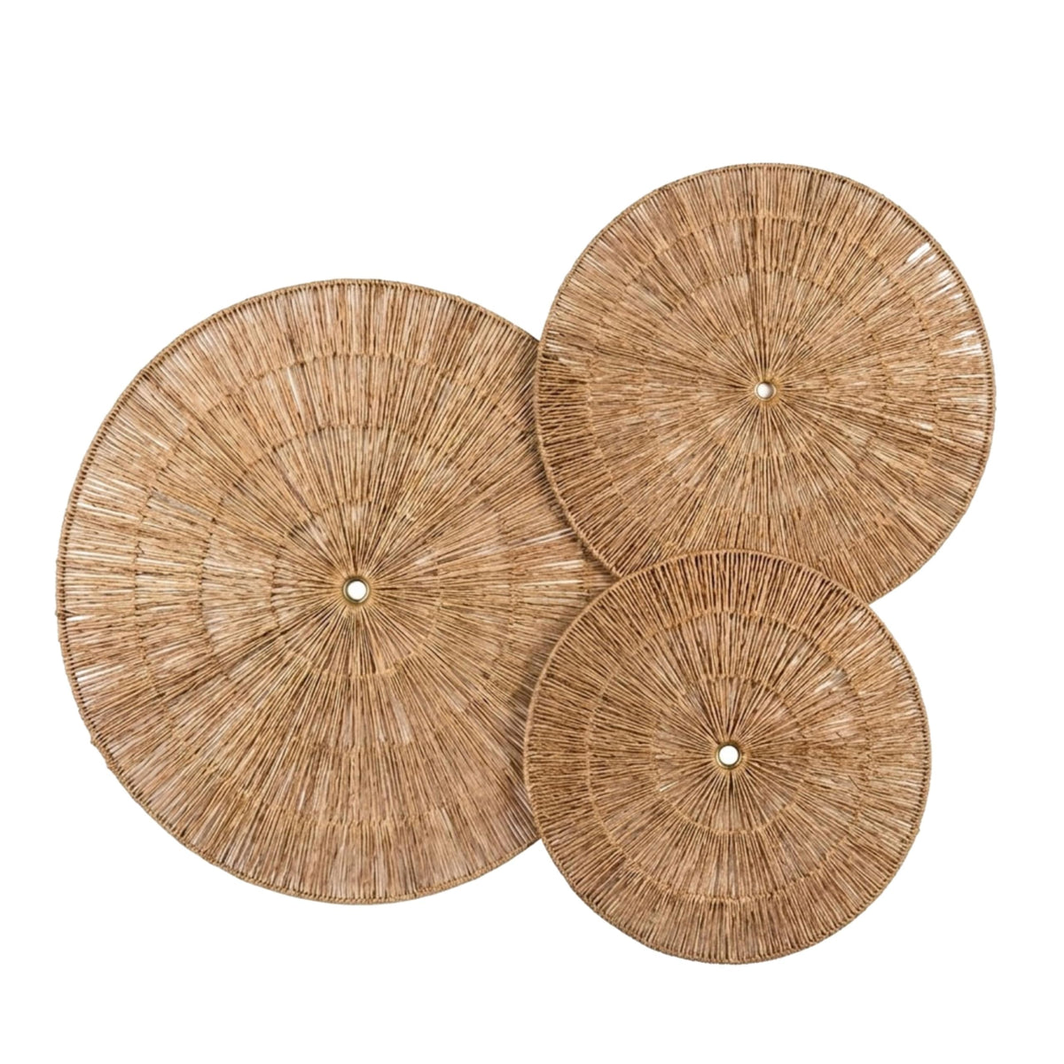 Chicvillage Handmade Wall Basket Set For Boho Decor (Set 3Piece Sunshine)