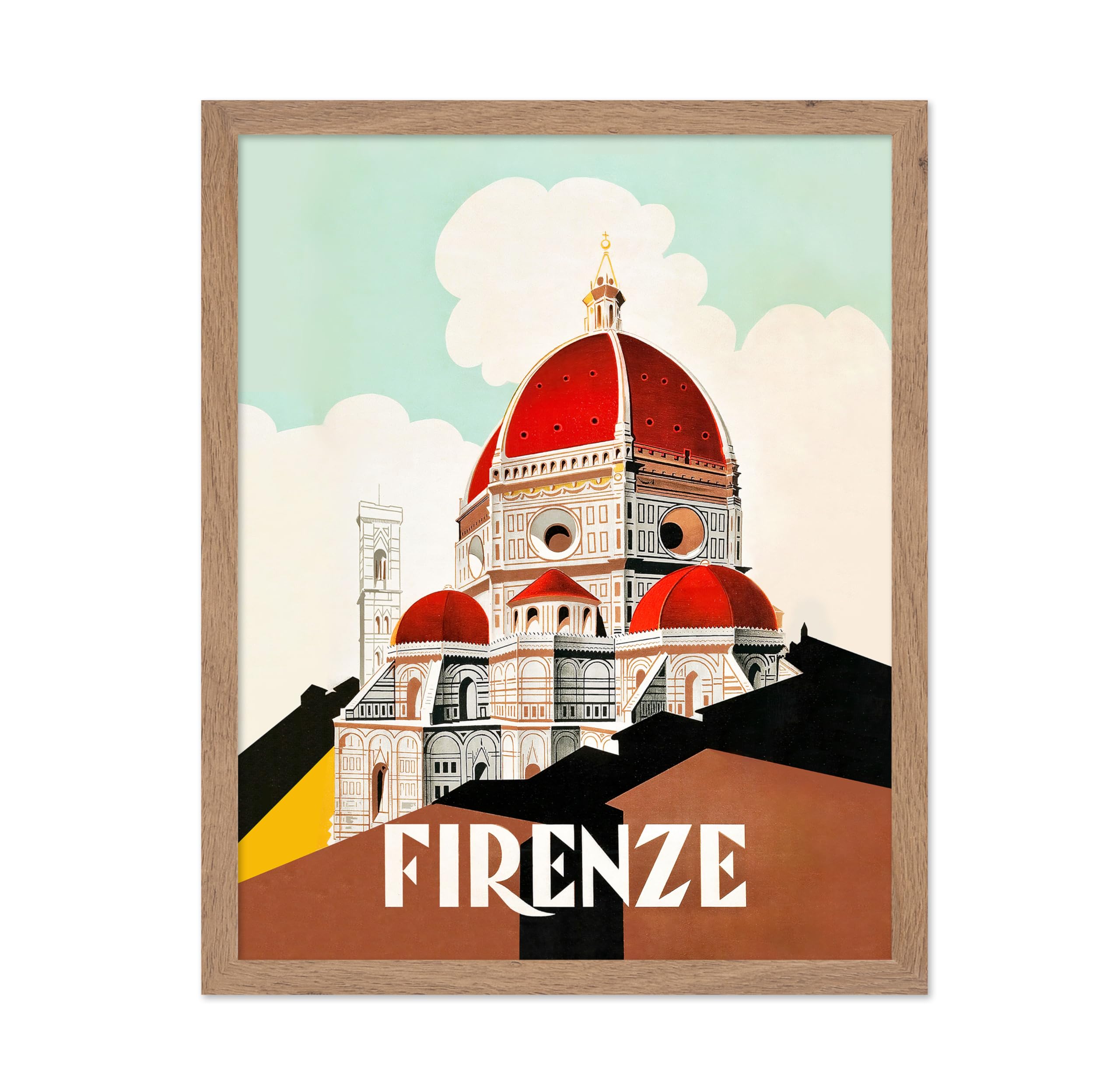 Poster Master Travel Poster - Vintage Florence Firenze Italy Print - Unique Wall Decor for Home, Living Room, Kitchen, Office, B