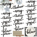 20 Pcs Merry Christmas Sign Xmas Wooden Cutout Letter Plate Ornaments Rustic Merry Sign Christmas Wooden Sign Table Decors Joyfu