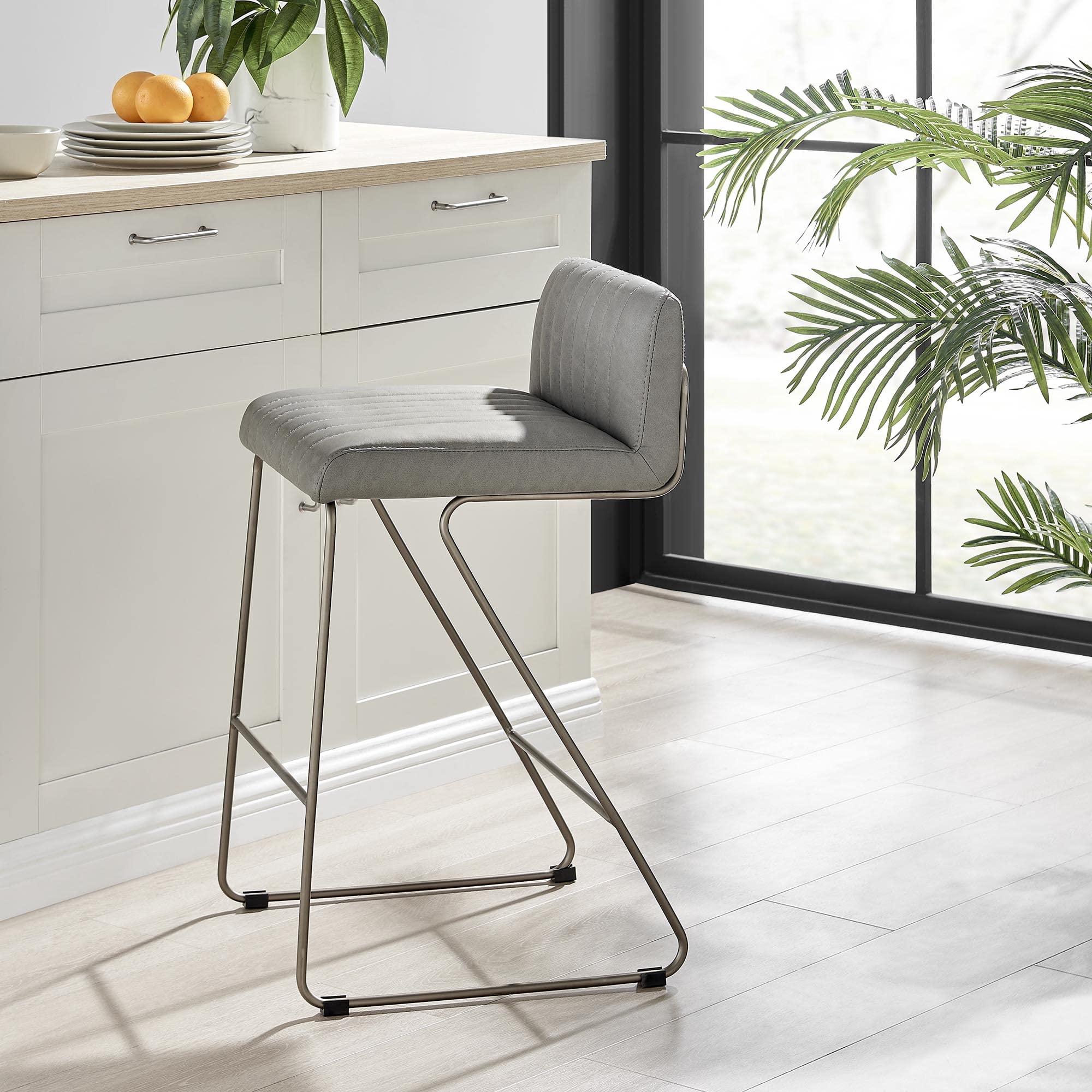 Npd Furniture And More Raoul Pu Counter Stool, Antique Graphite Gray