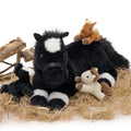 Tezituor 4Pcs Horse Stuffed Animals, 18 Inch Large Mommy Stuffed Horse With Babies Pony Plush, Cute Black Pony Plush Pillow For