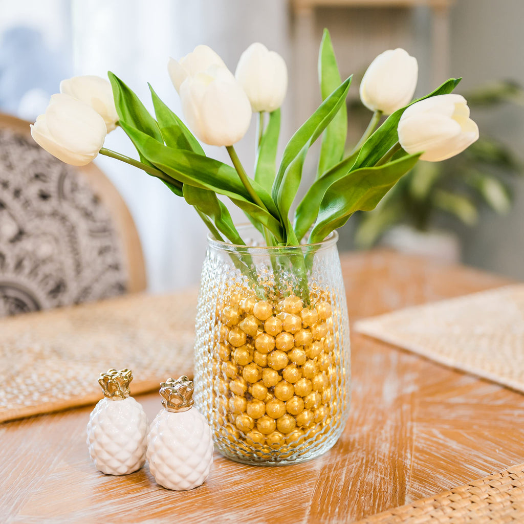 Galashield Gold Marbles For Vases | Glass Marbles Bulk Vase Fillers | Glass Beads For Vases, Round Marble 1Lb, (Approx. 80 Pcs)