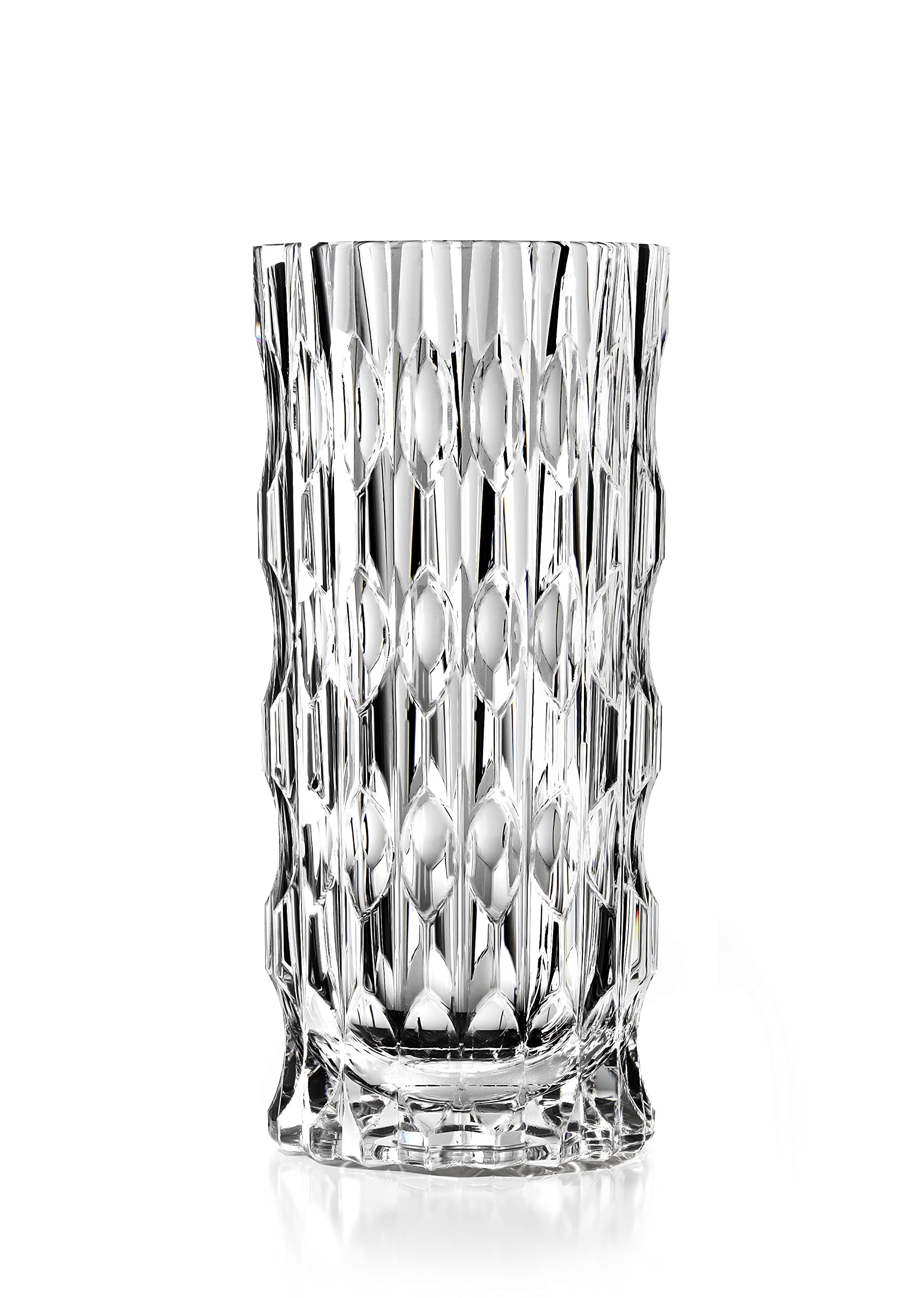 Vase - Round Opening Glass Crystal Vase - for Flowers - Roses - Designed - 10.8 H - by Barski - Made in Europe
