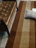 ORFA HOME Custom Size Hallway Runner Rug, Slip Resistant, 26 Inch Wide X Your Choice of Length, Lines Brown, 26 Inch X 2 Feet, D