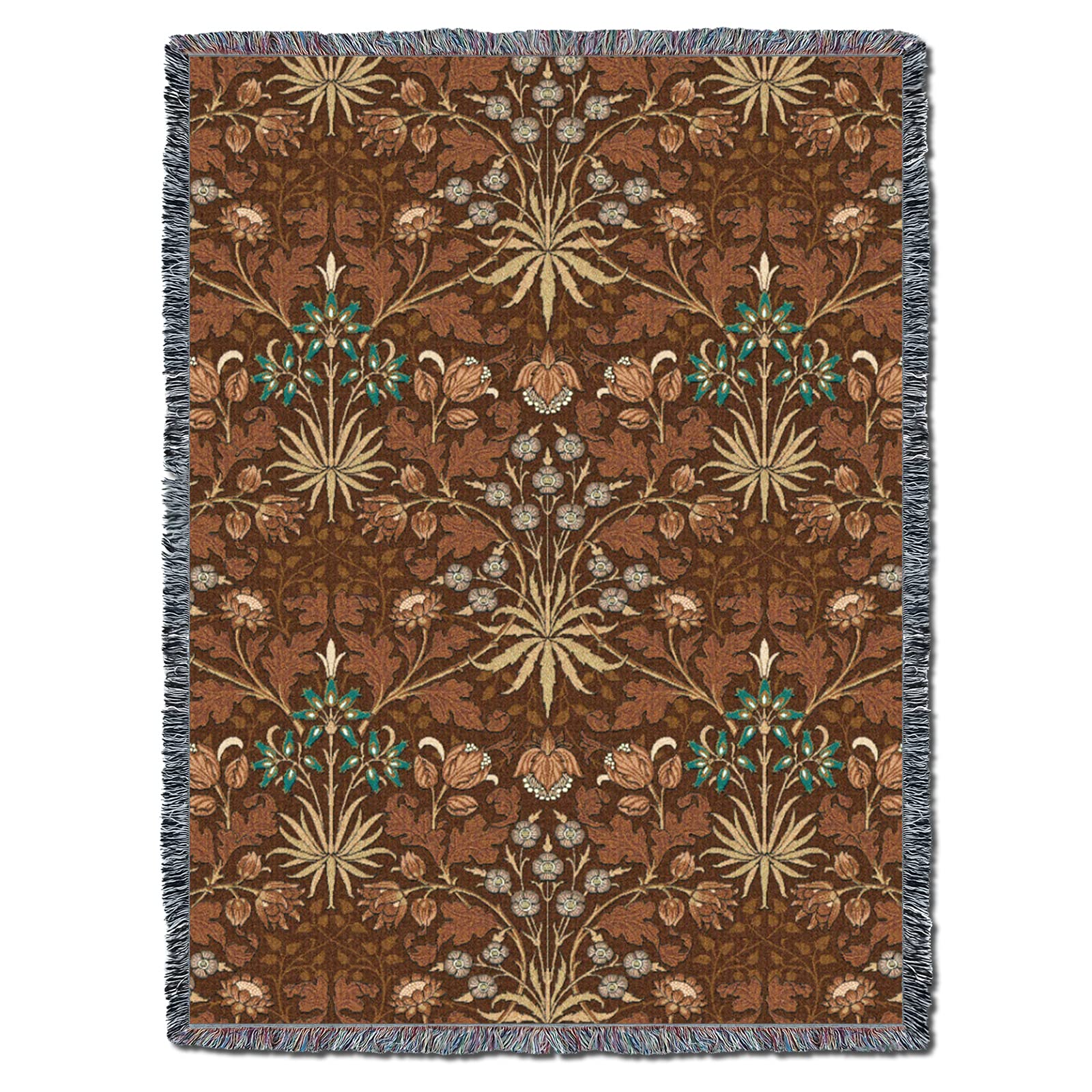 Pure Country Weavers William Morris Hyacinth Caramel Blanket Xl - Arts & Crafts - Gift Tapestry Throw Woven From Cotton - Made I