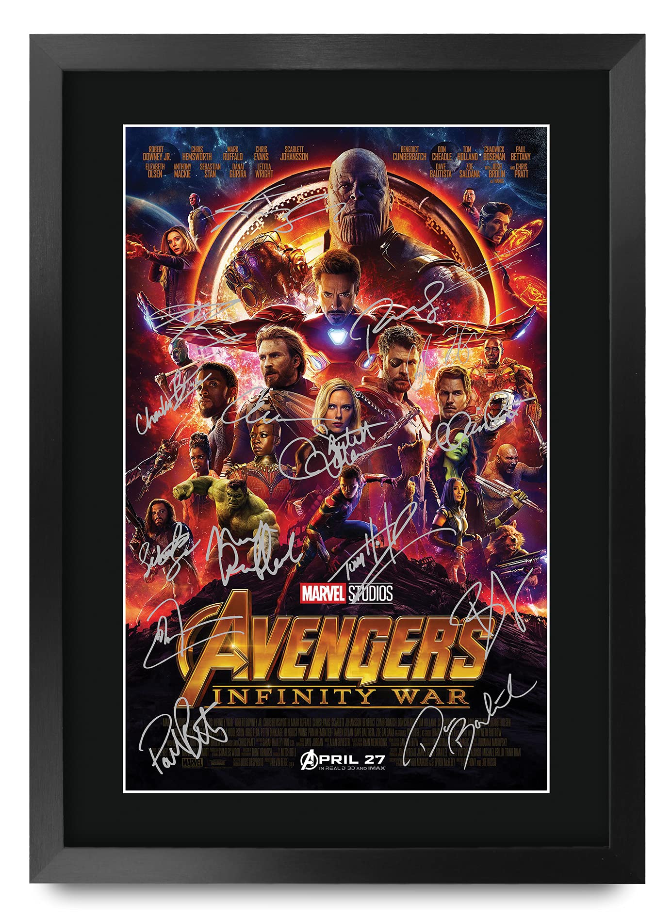 HWC Trading Avengers Infinity War Robert Downey Jr 16 x 12 inch Gifts Printed Poster Signed Autograph Picture for Movie Memorabi