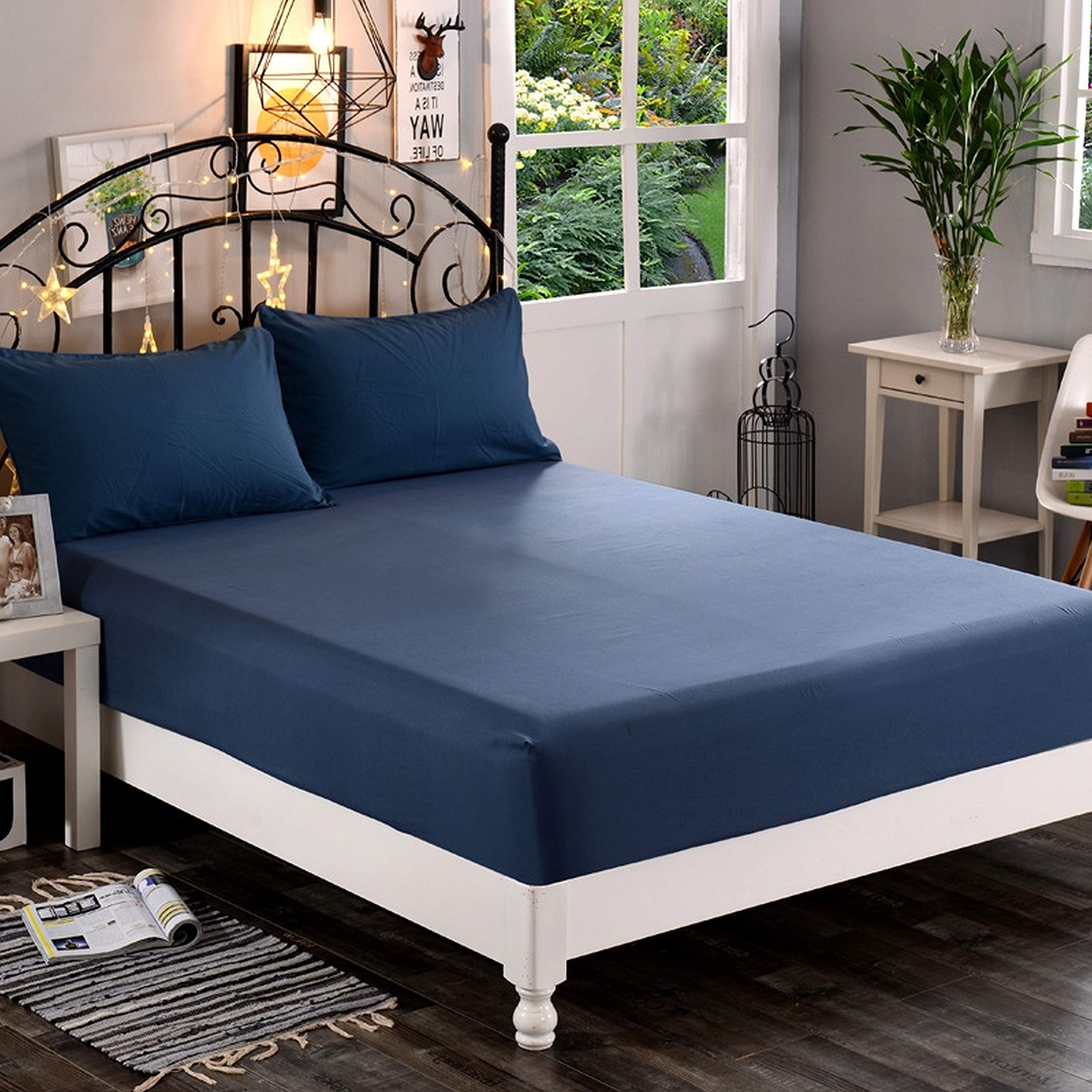 Elegant Comfort Premium Hotel Quality 1-Piece Fitted Sheet, Softest 1500 Thread Count Egyptian Quality Microfiber - Deep Pocket