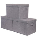 TENABORT 3 Pack Large Foldable Storage Box with Lids Fabric Storage Cube Organizer Cloth Containers Bins Baskets for Closet Clot